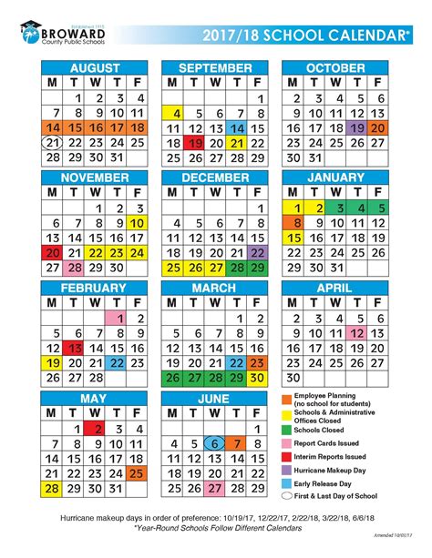 broward county schools calendar